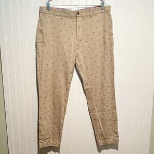 Construct Slim Fit Stretch Pant Flat Front Crab Print Mens 38/32